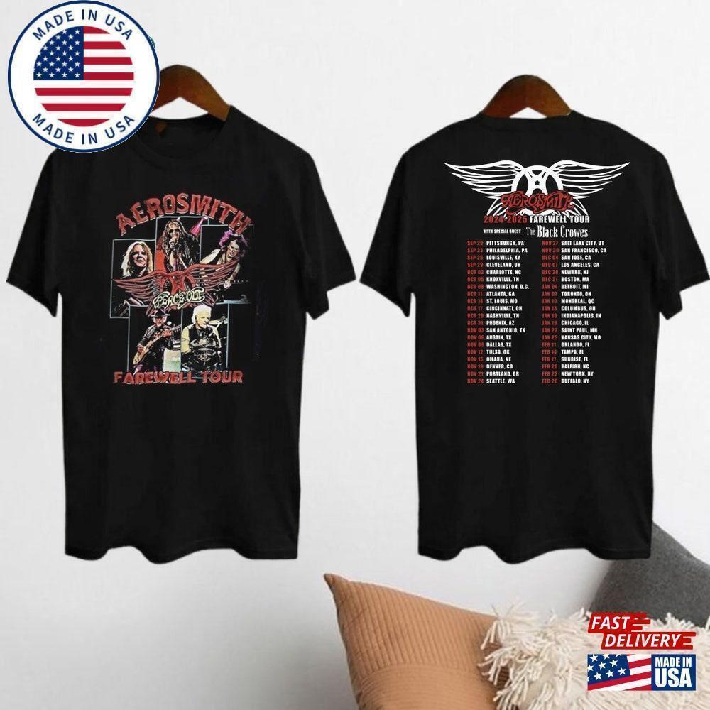 Aerosmith Band Graphic Shirt Peace Out Farewell Tour T-Shirt 2 Sided